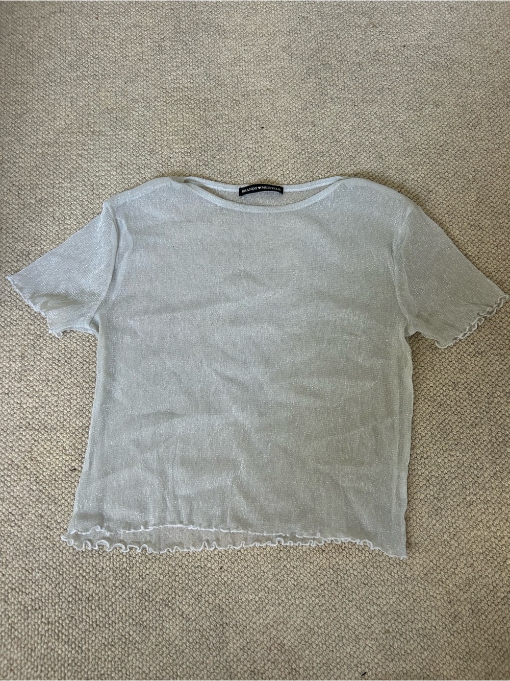 Brandy Melville light silver sheer top